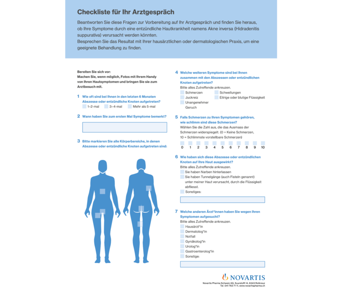 Das Vorschaubild zur Checkliste für das Arztgespräch bei Akne inversa